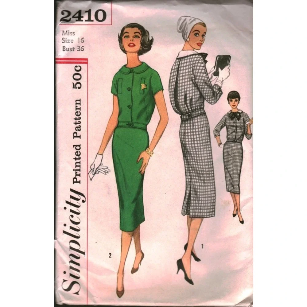 Vintage Simplicity 2410 Sewing Pattern Misses Two-Piece Middy Suit Dress Size 16
